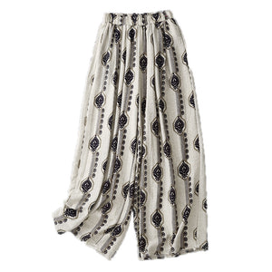 2026 New Style Bohemian Style Casual Pants Wide Leg Pants Long Pants Women's Summer High Waist Holiday Style Pants