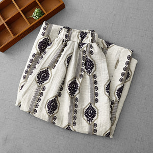 2026 New Style Bohemian Style Casual Pants Wide Leg Pants Long Pants Women's Summer High Waist Holiday Style Pants