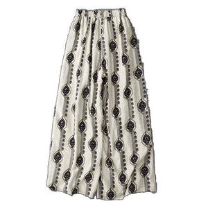 2026 New Style Bohemian Style Casual Pants Wide Leg Pants Long Pants Women's Summer High Waist Holiday Style Pants