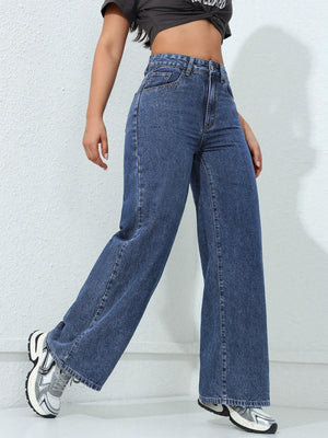 American Wide-Leg Jeans for Women 2025 Spring New Style Washed Loose Slimming Look Straight Floor-Length Denim Pants Jeans