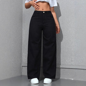 American Wide-Leg Jeans for Women 2025 Spring New Style Washed Loose Slimming Look Straight Floor-Length Denim Pants Jeans