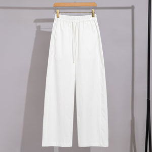 Women's Wide-Leg Pants, Versatile Casual Pants, Drawstring Elastic Waist Straight-Leg Pants, Women's Clothing 2025 New Spring Fashion
