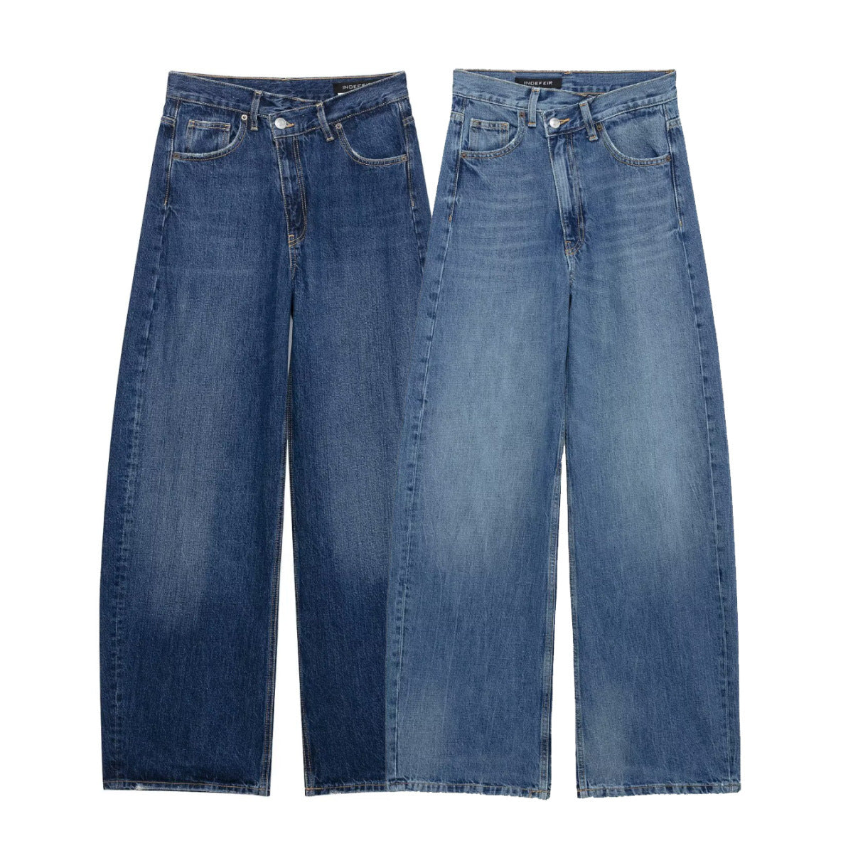 Za Cross-Border Women's Clothing Wholesale European and American Style Spring New Double-Breasted Mid-Waist Straight Wide-Leg Jeans 6688010