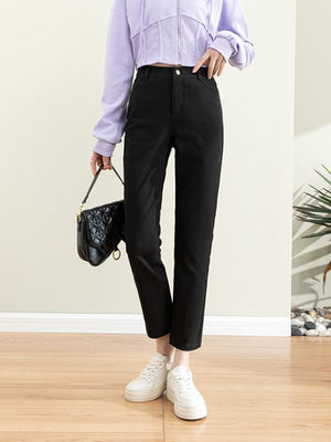 Straight-Leg Jeans for Women, Slimming and Versatile, 2026 Spring New Style, Petite Plus-Size, Cropped Cigarette Pants