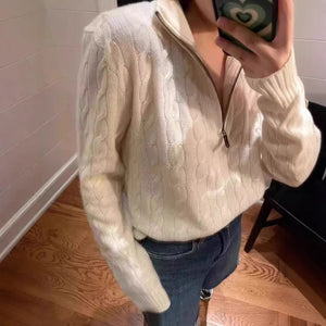 Autumn 2024 new fashion temperament long sleeve solid color all-match knitted top