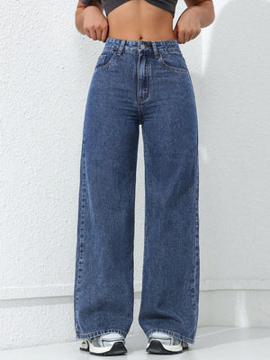 American Wide-Leg Jeans for Women 2025 Spring New Style Washed Loose Slimming Look Straight Floor-Length Denim Pants Jeans