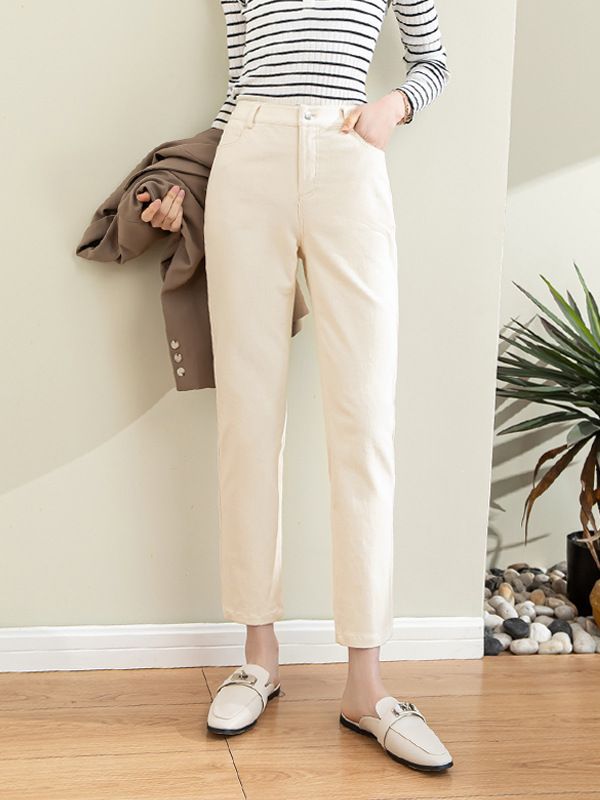 Straight-Leg Jeans for Women, Slimming and Versatile, 2026 Spring New Style, Petite Plus-Size, Cropped Cigarette Pants