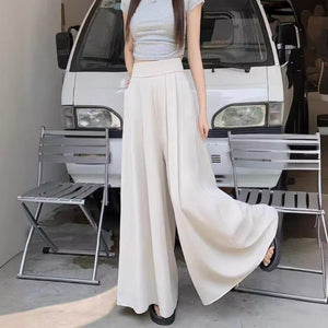 Wide Leg Pants and Skirt Women's Summer 2024 Korean Style Design Sense Super Loose Casual Dosing Sense Large Pants and Skirts Trendy