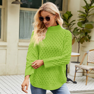 2023 New Autumn and Winter Knitwear Women's Loose Lazy Style Knitwear Cross-Border European and American Casual Knitted Tops