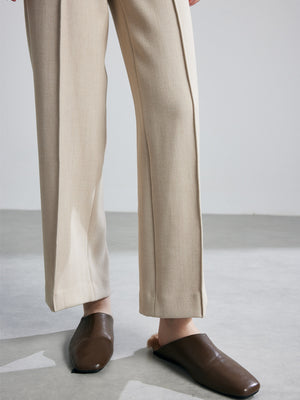 Wide-Leg Pants for Women 2026 Autumn and Winter New Style Drapey Floor-Length Trousers in Off-White Twill Straight-Leg Design with a Sense of Design