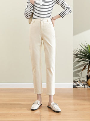 Straight-Leg Jeans for Women, Slimming and Versatile, 2026 Spring New Style, Petite Plus-Size, Cropped Cigarette Pants