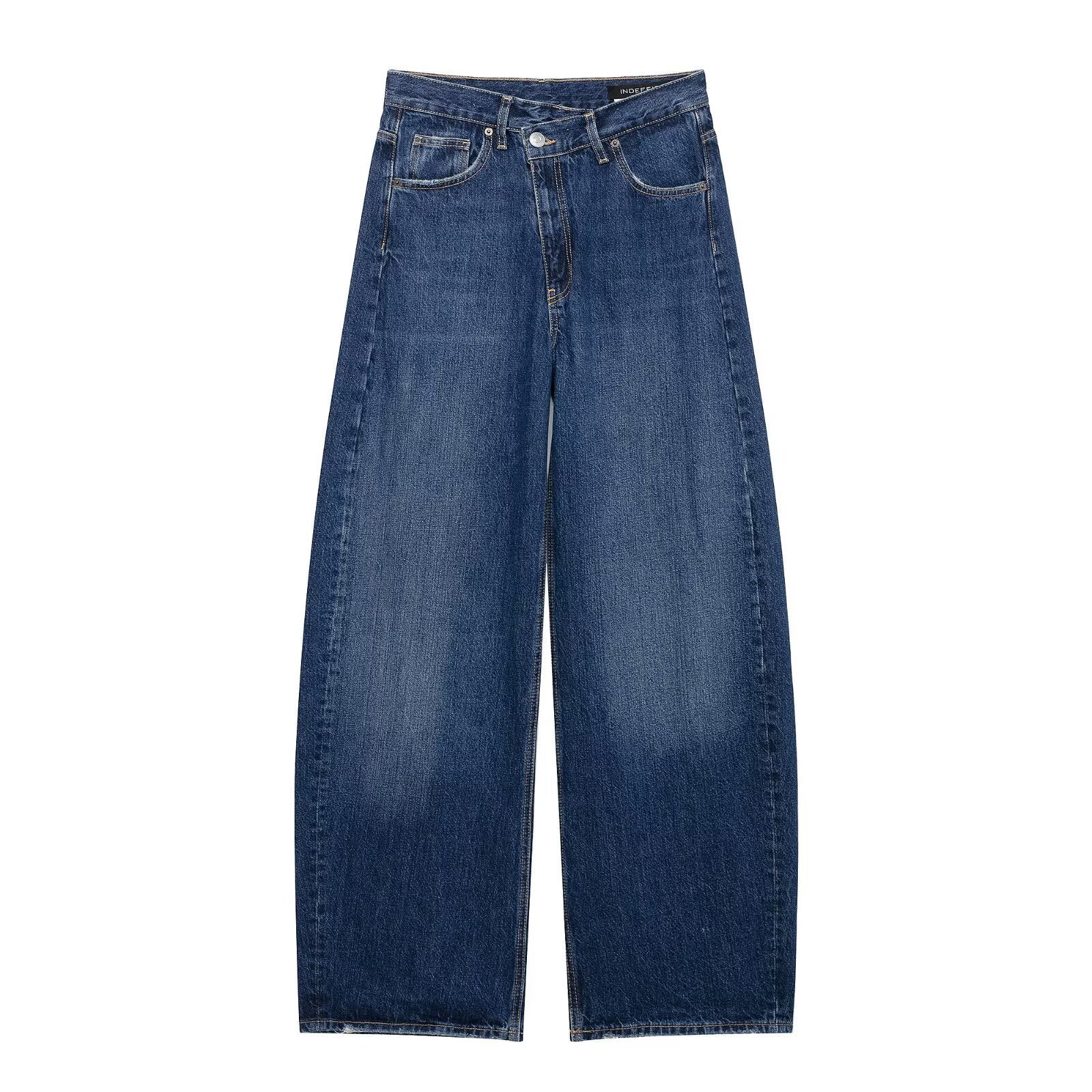 Za Cross-Border Women's Clothing Wholesale European and American Style Spring New Double-Breasted Mid-Waist Straight Wide-Leg Jeans 6688010