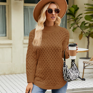 2023 New Autumn and Winter Knitwear Women's Loose Lazy Style Knitwear Cross-Border European and American Casual Knitted Tops