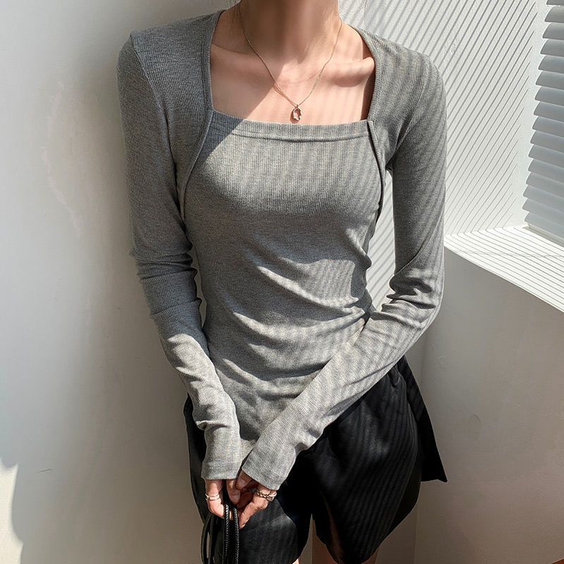 Plus-Size Women's Autumn New 150kg Base Layer Tops Versatile Design Niche Tops T-Shirts