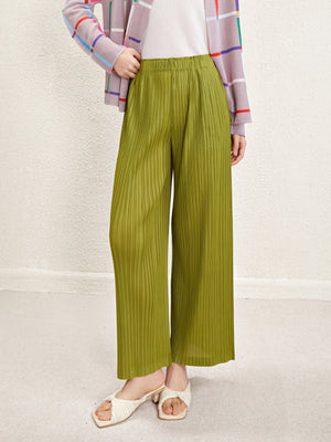 Miyake High Waist Wide Leg Pants Women's Spring and Summer 2024 New Pleated Casual Loose Slimming Straight Long Trousers