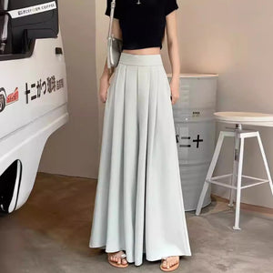 Wide Leg Pants and Skirt Women's Summer 2024 Korean Style Design Sense Super Loose Casual Dosing Sense Large Pants and Skirts Trendy
