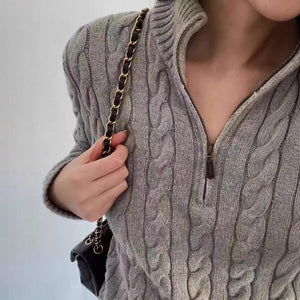 Autumn 2024 new fashion temperament long sleeve solid color all-match knitted top