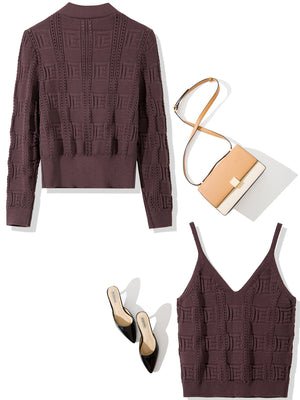 M1310 2025 Autumn New Women's Mesh Long Sleeve Knit Sweater with Beaded Ruffle Trim Women's Sweater