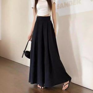 Wide Leg Pants and Skirt Women's Summer 2024 Korean Style Design Sense Super Loose Casual Dosing Sense Large Pants and Skirts Trendy