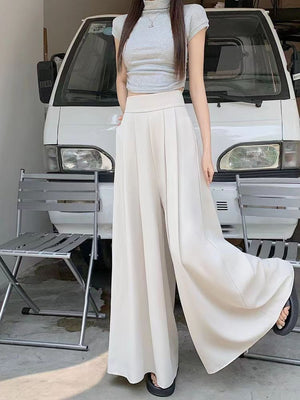 Wide Leg Pants and Skirt Women's Summer 2024 Korean Style Design Sense Super Loose Casual Dosing Sense Large Pants and Skirts Trendy