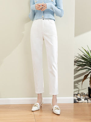 Straight-Leg Jeans for Women, Slimming and Versatile, 2026 Spring New Style, Petite Plus-Size, Cropped Cigarette Pants