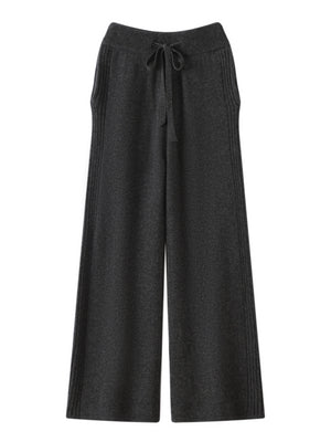 Narrow Casual Women's Sports Wide-Leg Pants High-Waist Slim Version New Long Fashion Straight Spring and Autumn Drape Pants 2025